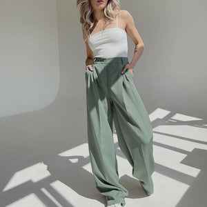 Summer European And Beautiful Wide-leg Pants Loose High Waist Drape Comfort